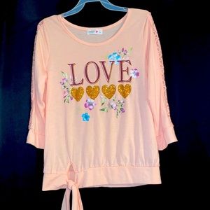 Girls size L 14 pink/melon color blouse